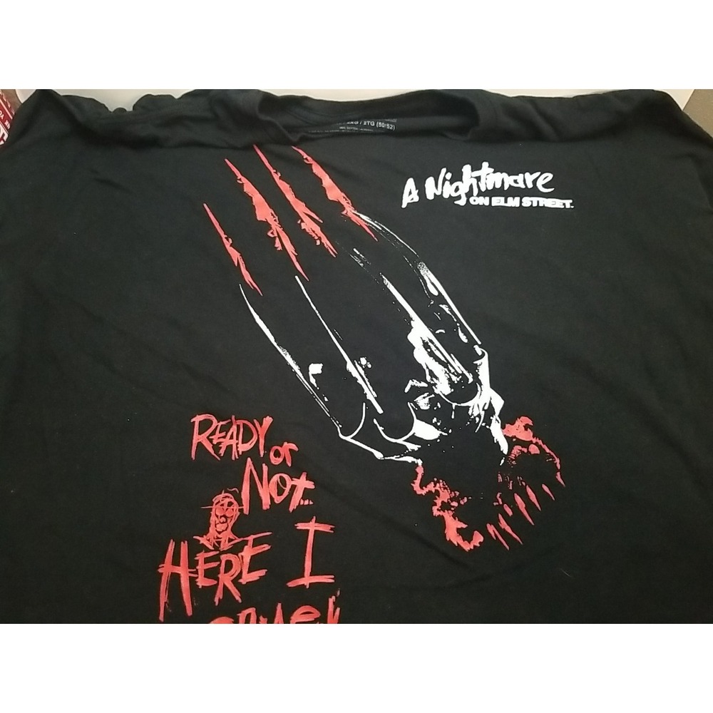 Nightmare On Elm Street Freddy‎ Kruger Shirt Short Sleeve Crew Neck 2XL Black